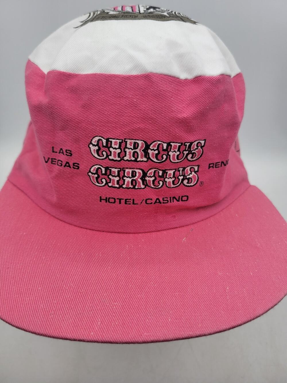 Vintage Circus Circus Hat Las Vegas Casino Clown Painters Cap 80s Pink Snapback